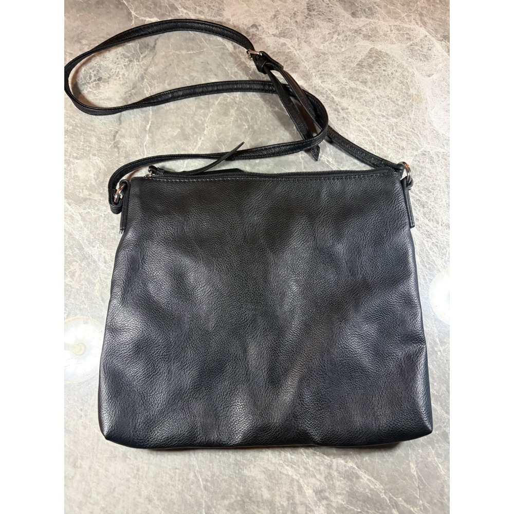 Nine West || Crossbody Bag || Medium || Black Pebbled || Faux Leather - Picture 3 of 4